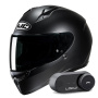 Casque Full Face HJC C10 Semi Flat Black + Kit Bluetooth Lokui K30
