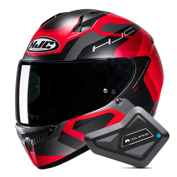 Full Face HJC C10 Tins MC1SF + Kit Bluetooth BT Mini Full Face HJC C10 Tins MC1SF + Kit Bluetooth BT Mini