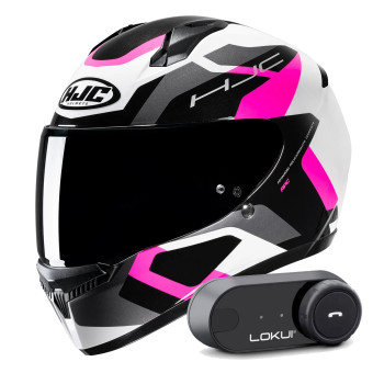 Full Face HJC C10 Tins MC8 + Kit Bluetooth Lokui K30