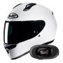 Casque Full Face HJC C10 White + Kit bluetooth 5R Lite