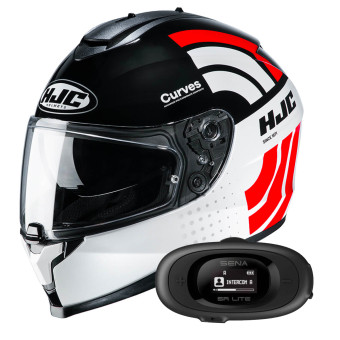 Full Face HJC C70 Curves MC1 + Kit bluetooth 5R Lite