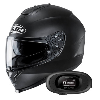 Full Face HJC C70 Semi Flat Black + Kit bluetooth 5R Lite