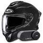 Casque Full Face HJC C71 Metal Black + Kit Bluetooth Lokui K30