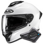 Casque Full Face HJC C71 Pearl White + Kit Bluetooth BT Mini