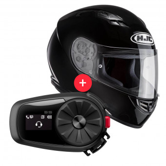 Full Face HJC CS-15 Black + Kit Bluetooth 5S