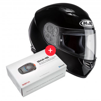 Full Face HJC CS-15 Black + Kit Bluetooth SMH5