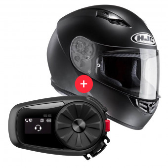 Full Face HJC CS-15 Semi Mat Black + Kit Bluetooth 5S