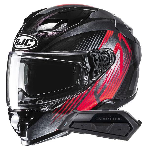 Full Face HJC F71 Catos MC1 + Kit Bluetooth Smart 21B Flat Black