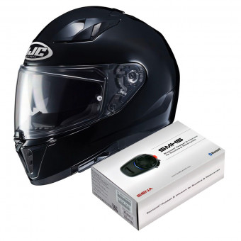 Full Face HJC i70 Metal Black + Kit Bluetooth Sena SMH5 Solo