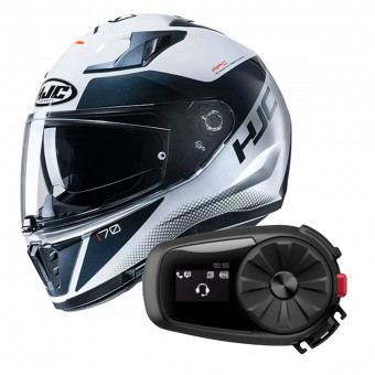 Full Face HJC I70 Tas MC10 + Kit Bluetooth Sena 5S Solo