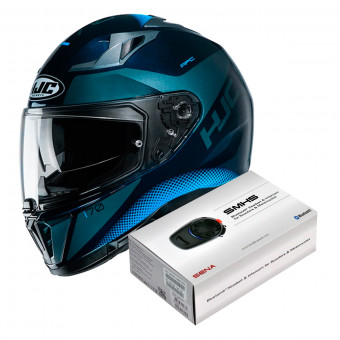 Full Face HJC I70 Tas MC2 + Kit Bluetooth Sena SMH5 Solo
