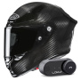 Casque Full Face HJC RPHA 1 V2 Carbon Black + Kit Bluetooth Lokui K30