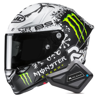 Casque Full Face HJC RPHA 1 V2 Carbon Snow Diablo MC10SF + Kit Bluetooth BT Mini Casque Full Face HJC RPHA 1 V2 Carbon Snow Diablo MC10SF + Kit Bluetooth BT Mini