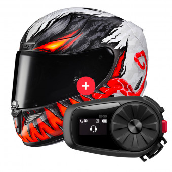 Full Face HJC RPHA 11 Anti Venom Marvel MC1SF + Kit Bluetooth 5S