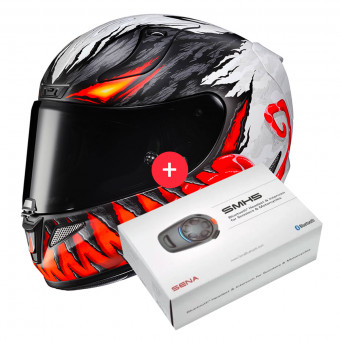 Full Face HJC RPHA 11 Anti Venom Marvel MC1SF + Kit Bluetooth SMH5