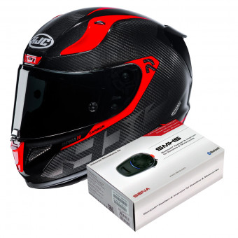 Full Face HJC RPHA 11 Carbon Bleer MC1 + Kit Bluetooth Sena 5S Solo