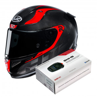 Full Face HJC RPHA 11 Carbon Bleer MC1 + Kit Bluetooth Sena SMH5
