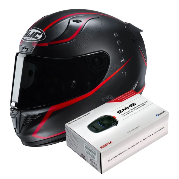 Full Face HJC RPHA 11 Jarban MC1SF + Kit Bluetooth Sena SMH5