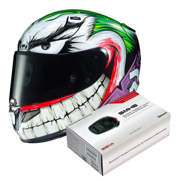 Full Face HJC RPHA 11 Joker DC Comics MC48 + Kit Bluetooth Sena SMH5