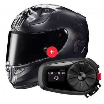 Full Face HJC RPHA 11 Punisher Marvel MC5SF + Kit Bluetooth 5S
