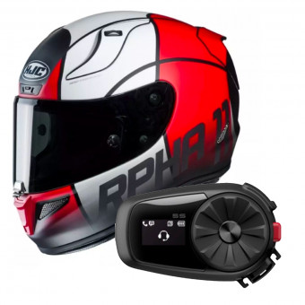 Full Face HJC RPHA 11 Quintain MC1SF + Kit Bluetooth Sena 5S Solo