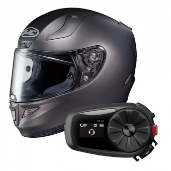 Full Face HJC RPHA 11 Semi Flat Titanium + Kit Bluetooth Sena 5S Solo
