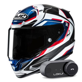 Casque Full Face HJC RPHA 12 Brels MC21 + Kit Bluetooth Lokui K30