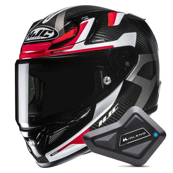Full Face HJC RPHA 12 Carbon Xentra MC1 + Kit Bluetooth BT Mini