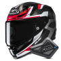Casque Full Face HJC RPHA 12 Carbon Xentra MC1 + Kit Bluetooth BT Mini