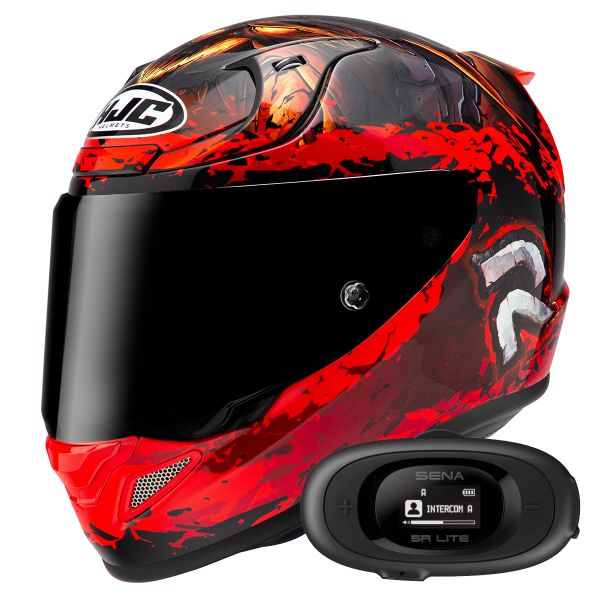 Full Face HJC RPHA 12 Diablo Blizzard MC1 + Kit bluetooth 5R Lite Solo