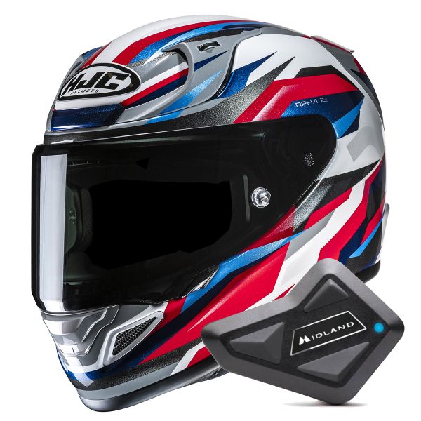 Full Face HJC RPHA 12 Dravix MC21 + Kit Bluetooth BT Mini