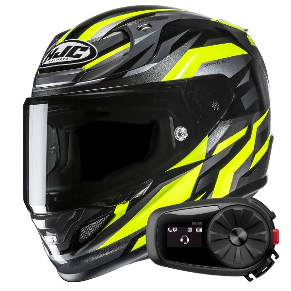 Full Face HJC RPHA 12 Dravix MC3H + Kit Bluetooth 5S Solo
