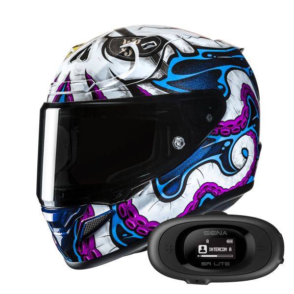 Full Face HJC RPHA 12 Kraken MC28 + Kit bluetooth 5R Lite Solo Full Face HJC RPHA 12 Kraken MC28 + Kit bluetooth 5R Lite Solo