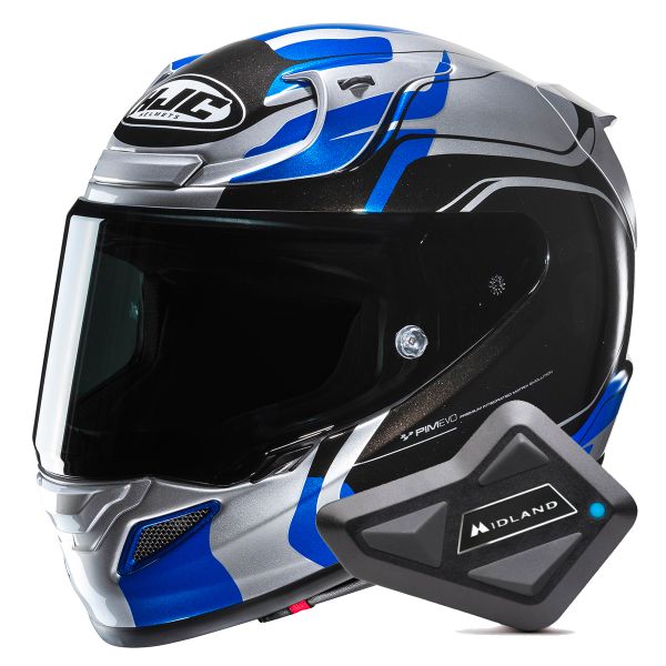 Full Face HJC RPHA 12 Lawin MC2 + Kit Bluetooth BT Mini