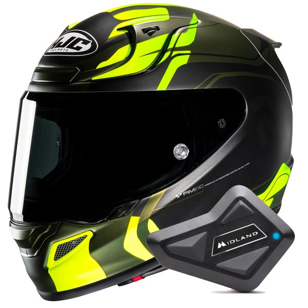 Full Face HJC RPHA 12 Lawin MC4SF + Kit Bluetooth BT Mini