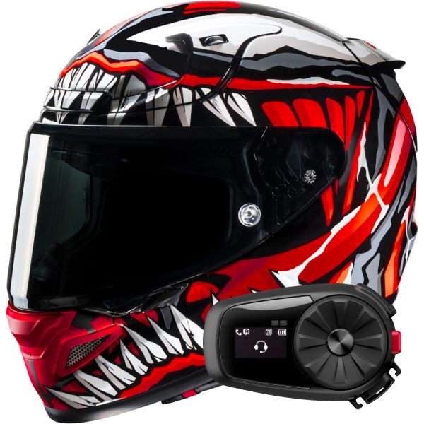 Full Face HJC RPHA 12 Maximized Venom Marvel + Kit Bluetooth 5S solo