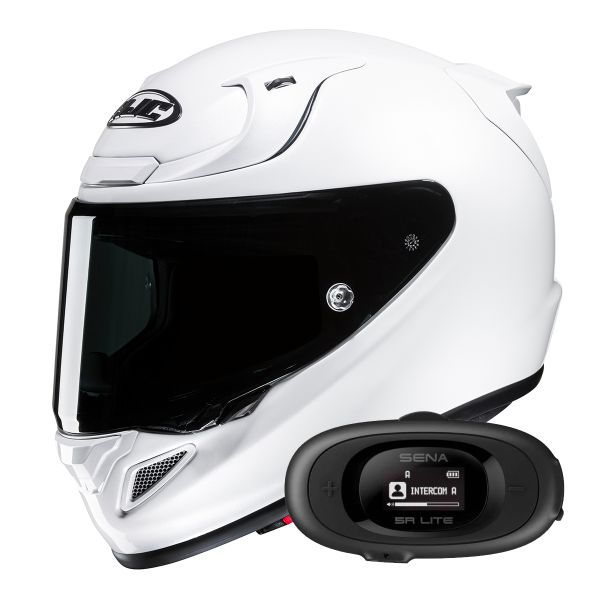 Full Face HJC RPHA 12 Pearl White+ Kit bluetooth 5R Lite Solo