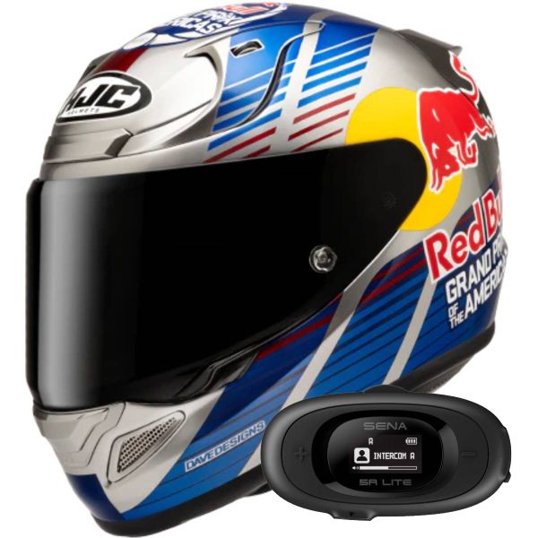 Full Face HJC RPHA 12 Red Bull Austin GP 2 MC21 + Kit bluetooth 5R Lite