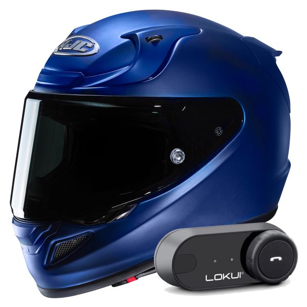 Full Face HJC RPHA 12 Semi Flat Metalic Blue + Kit Bluetooth Lokui K30 Full Face HJC RPHA 12 Semi Flat Metalic Blue + Kit Bluetooth Lokui K30