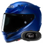 Casque Full Face HJC RPHA 12 Semi Flat Mettalic Blue+ Kit bluetooth 5R Lite Solo