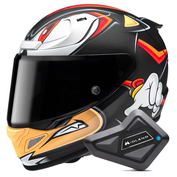 Full Face HJC RPHA 12 Shadow The Hedgehog MC1SF + Kit Bluetooth BT Mini