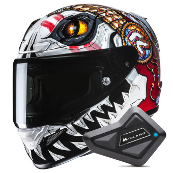 Casque Full Face HJC RPHA 12 Skully MC1 + Kit Bluetooth BT Mini Casque Full Face HJC RPHA 12 Skully MC1 + Kit Bluetooth BT Mini