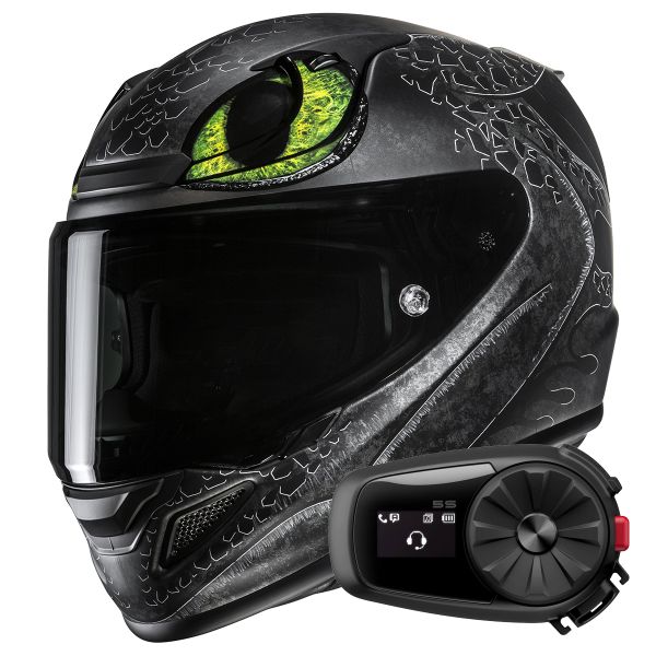 Full Face HJC RPHA 12 Toothless II Universal MC4SF + Kit Bluetooth 5S Solo