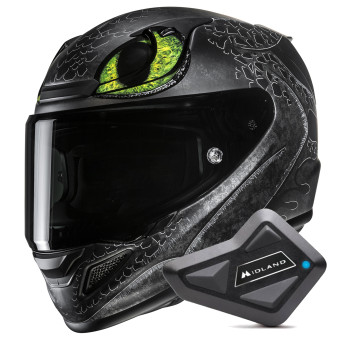 Casque Full Face HJC RPHA 12 Toothless II Universal MC4SF + Kit Bluetooth BT Mini Casque Full Face HJC RPHA 12 Toothless II Universal MC4SF + Kit Bluetooth BT Mini