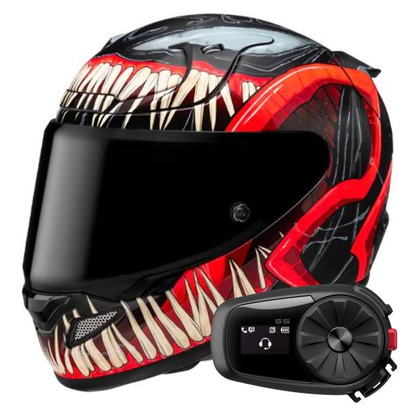 Full Face HJC RPHA 12 Venom 3 Marvel + Kit Bluetooth 5S Solo