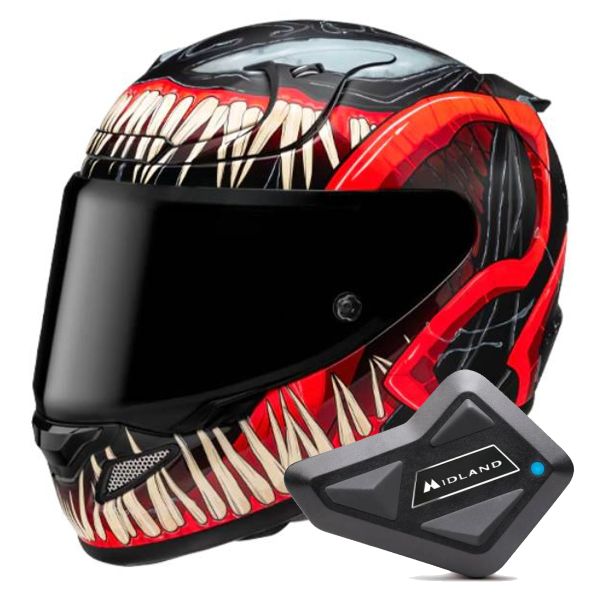 Full Face HJC RPHA 12 Venom 3 Marvel + Kit Bluetooth BT Mini