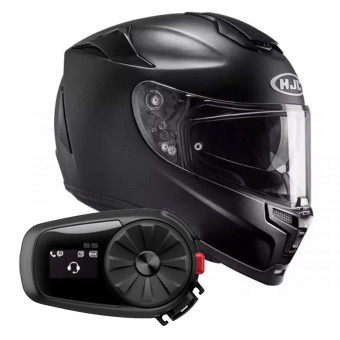 Full Face HJC RPHA 70 Black + Kit Bluetooth Sena 5S Solo