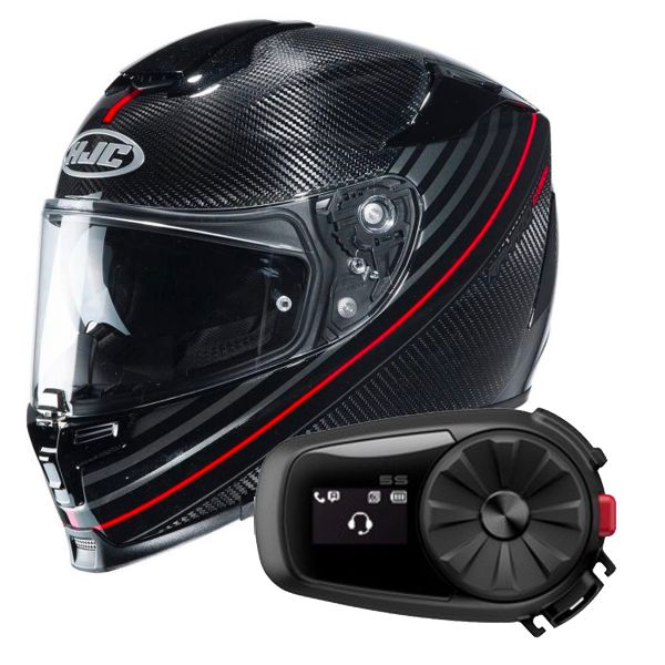 Full Face HJC RPHA 70 Carbon Artan MC1 + Kit Bluetooth Sena 5S Solo
