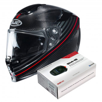 Full Face HJC RPHA 70 Carbon Artan MC1 + Kit Bluetooth Sena SMH5