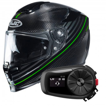Full Face HJC RPHA 70 Carbon Artan MC4H + Kit Bluetooth Sena 5S Solo